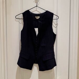 Jason Wu pinstripe navy button crop vest